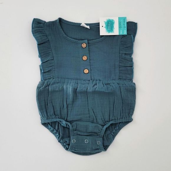 Littlechic Boutique Other - NWT Baby Gorl Seara Seafoam Summer Romper 6/9 mon